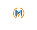 Letter M line logo design alphabet symbol for corporate business identity