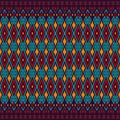 Seamless vintage Thai pattern. Grungy texture. Ethnic and tribal motifs. Blue, orange, red and purple colors Royalty Free Stock Photo