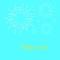 Firework over the city. New year fireworks decoration vector illustration