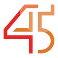 Number combination of 45 logo vector Royalty Free Stock Photo