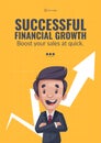 Flyer design of successful financial growth template