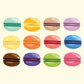 various colors.sweets set of macaroons