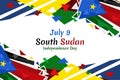 July 9, Independence Day of South Sudan vector illustration.