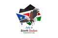 July 9, Independence Day of South Sudan vector illustration.