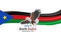 July 9, Independence Day of South Sudan vector illustration.