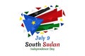 July 9, Independence Day of South Sudan vector illustration.