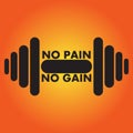No pain no gain gym logo Royalty Free Stock Photo