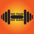 No pain no gain gym logo