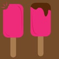 Set of two popsicles. Popsicles for summer season