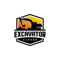 Excavator and backhoe logo vector template Royalty Free Stock Photo