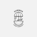 Logo Icon Summer concept in line art style