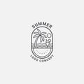 Logo Icon Summer concept in line art style