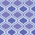 Classic mid century very peri and blue ogee seamless pattern.