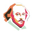 William Shakespeare simple line illustration Royalty Free Stock Photo