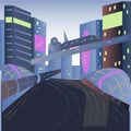 Modern and Futuristic City View Vector Illustration Royalty Free Stock Photo