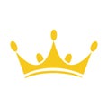 Gold king crown vector icon on white background. Beautiful and elegant simple crown symbol Royalty Free Stock Photo