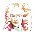 Isaac Newton simple line illustration