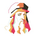 Leonardo Da Vinci simple line illustration