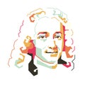 Voltaire simple line vector illustration Royalty Free Stock Photo