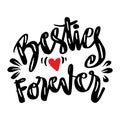 Besties forever, best friend for shirts design. Royalty Free Stock Photo