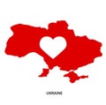 Print. Vector map of Ukraine. Silhouette