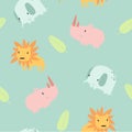 Print. Cute safari animals seamless pattern. Royalty Free Stock Photo