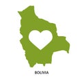 Print. Bolivia vector map. Silhouette. Love bolivia