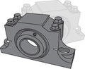 pillow block bearing type SBB, vector icon 3D design, on white background