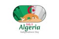 Fifth of July. Independence Day of Algeria vector illustration.