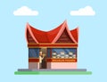 Rumah Makan Padang aka traditional restaurant from Padang, Indonesia building illustration vector