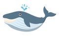 Happy whale cartoon illustration design Royalty Free Stock Photo