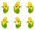 Happy corn cartoon design