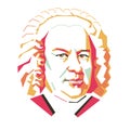 Johann Sebastian Bach simple colour illustration Royalty Free Stock Photo
