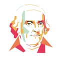 Thomas Jefferson simple colour illustration