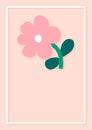 Abstract contemporary modern trendy vector illustration. Hand draw shapes and doodle flowers and plants design elements. Perfect f