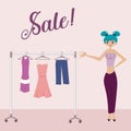 Fashion vector illustration of a sales sign or poster
