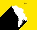 Moldova Map on retro poster with long shadow. Vintage sign easy to edit, manipulate, resize Royalty Free Stock Photo
