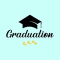 Vector illustration of a graduation gown hat on a white background. Caps thrown. Congratulations to graduating class.