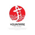 Illustration of Koi fish logo.Good for any japanese icon character Royalty Free Stock Photo