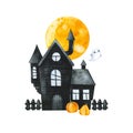 Cute watercolor Halloween collection Royalty Free Stock Photo