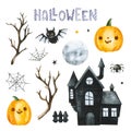Cute watercolor Halloween collection.