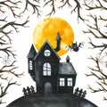 Cute watercolor Halloween collection