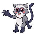 Cute samango monkey cartoon waving hand Royalty Free Stock Photo