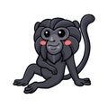 Cute goeldi`s monkey cartoon sitting