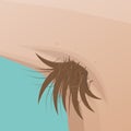 Funny cartoon illustration of armpit hair Royalty Free Stock Photo