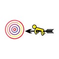 Archery cartoon character icon vector Royalty Free Stock Photo