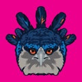 Harpy eagle bird face vector illustration design