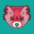 Cute Marten face vector illustration in decorative style design Royalty Free Stock Photo