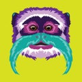 Cute and colorful Emperor Tamarin Monkey face vector design