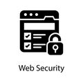 PrintWeb security vector Solid Icon Design illustration.